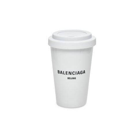 Men's Balenciaga Cities Beijing Cup Equipment White | 3781LXQKH