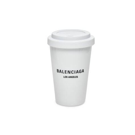 Men's Balenciaga Cities Los Angeles Cup Equipment White | 5301IUXSA