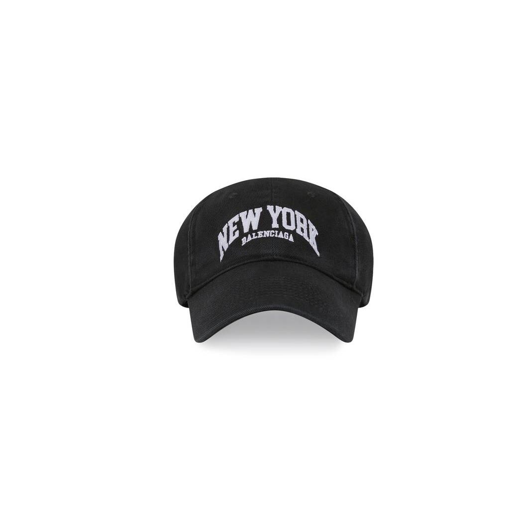 Men\'s Balenciaga Cities New York Caps Black | 5142HJFUV