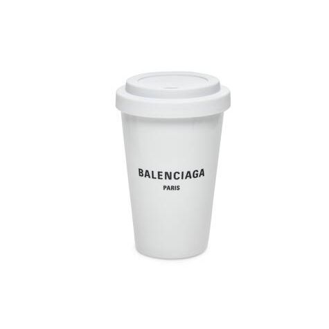 Men's Balenciaga Cities Paris Cup Equipment White | 7106RMLUW