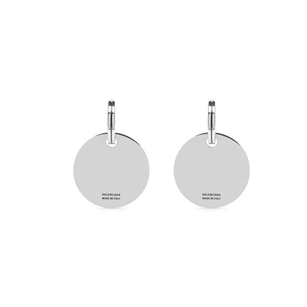 Men's Balenciaga Cities Paris Earrings Jewelry Silver | 8120CZQNI