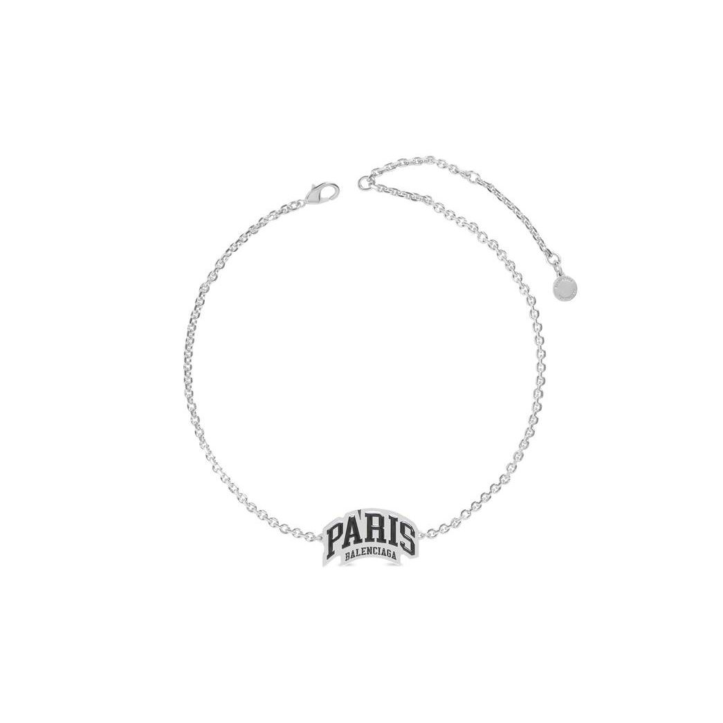 Men's Balenciaga Cities Paris Necklace Jewelry Silver | 4683QEMNF