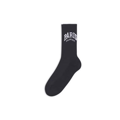 Men's Balenciaga Cities Paris Tennis Socks Black | 6714EHRTV