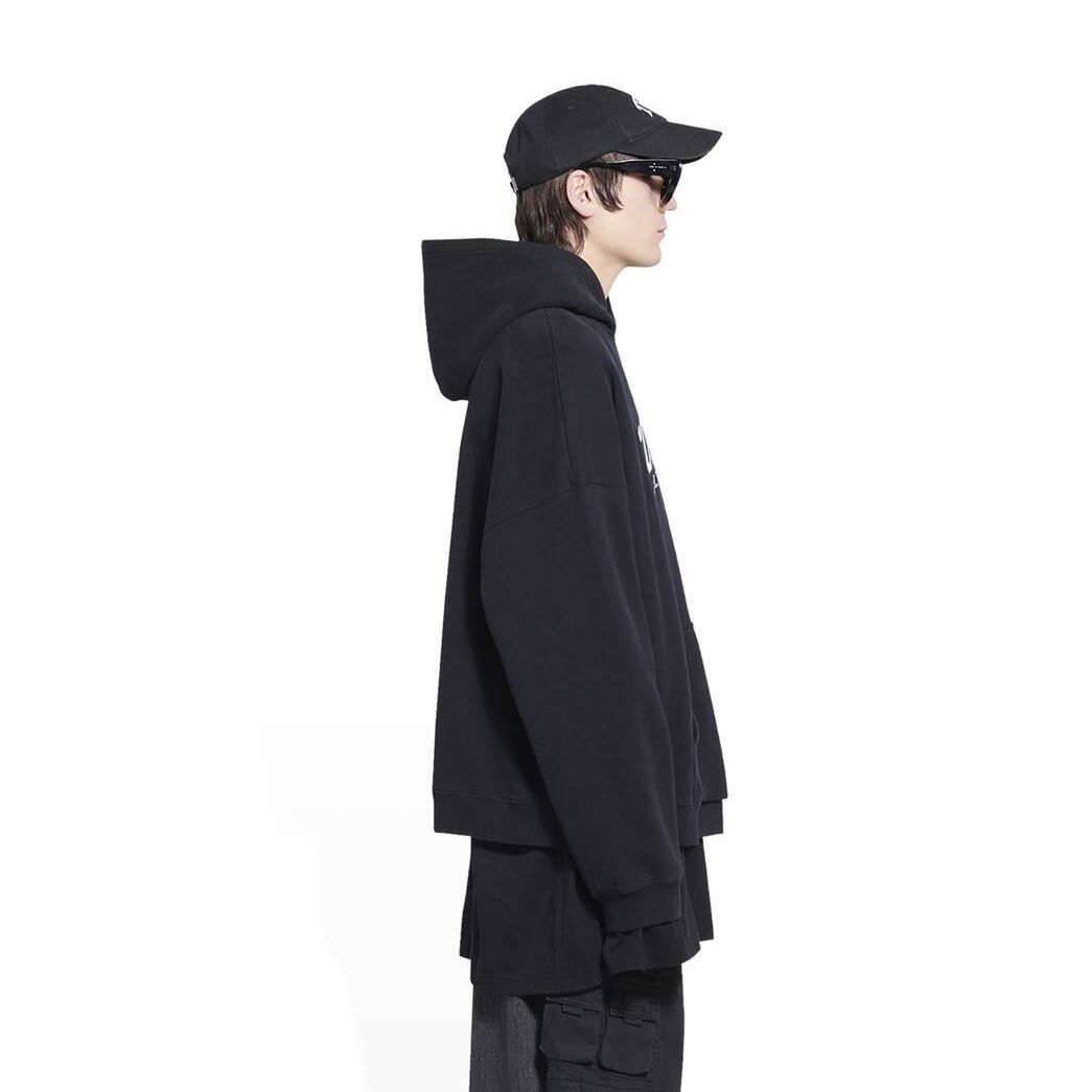 Men's Balenciaga Cities Tokyo Wide Fit Hoodie Black | 8349VQGRE