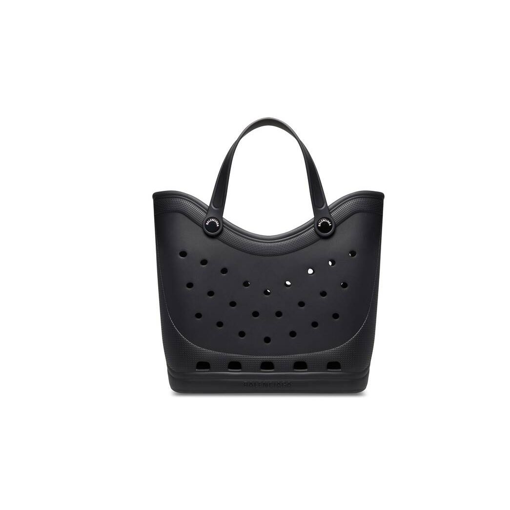 Men\'s Balenciaga Crocs Large Tote Bags Black | 4736MWYDU