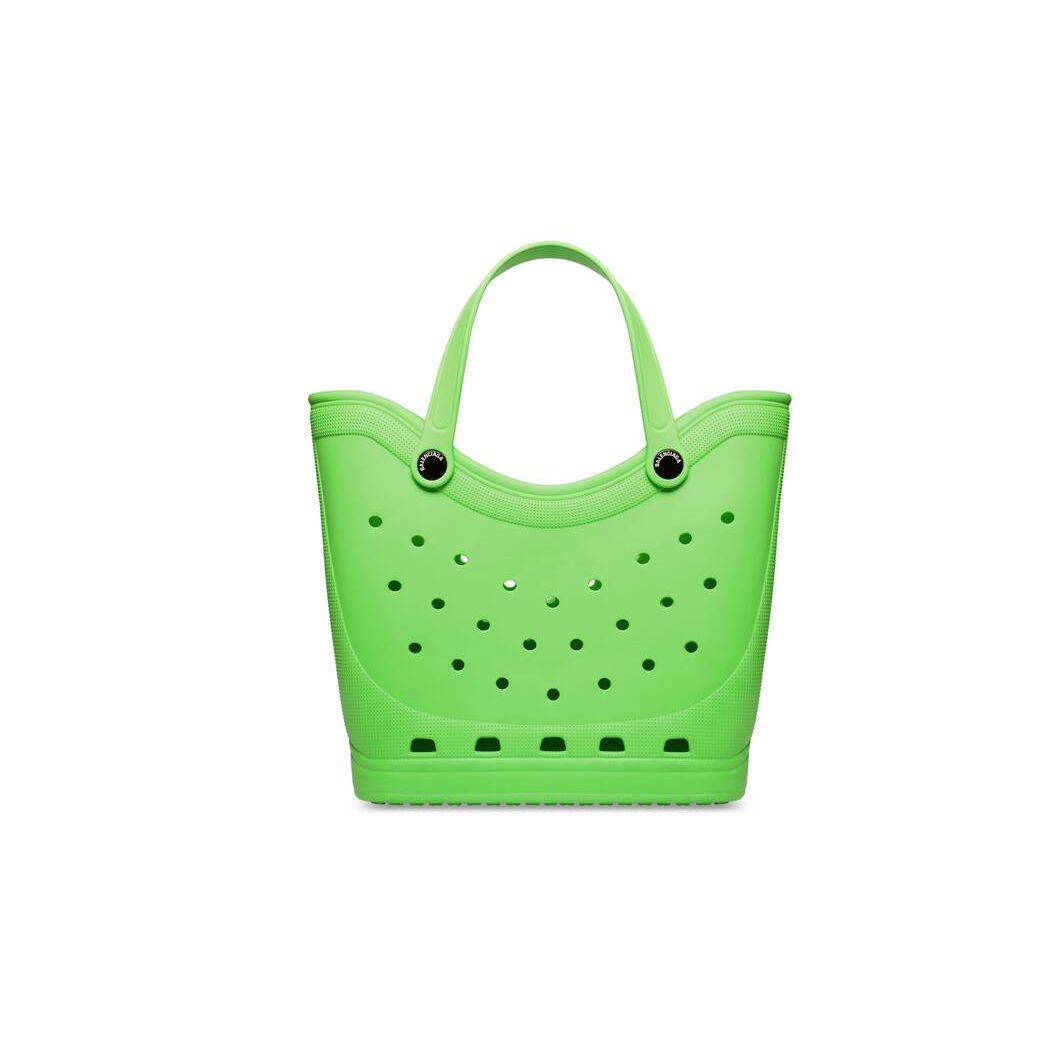 Men's Balenciaga Crocs Large Tote Bags Green | 9356VJDGR