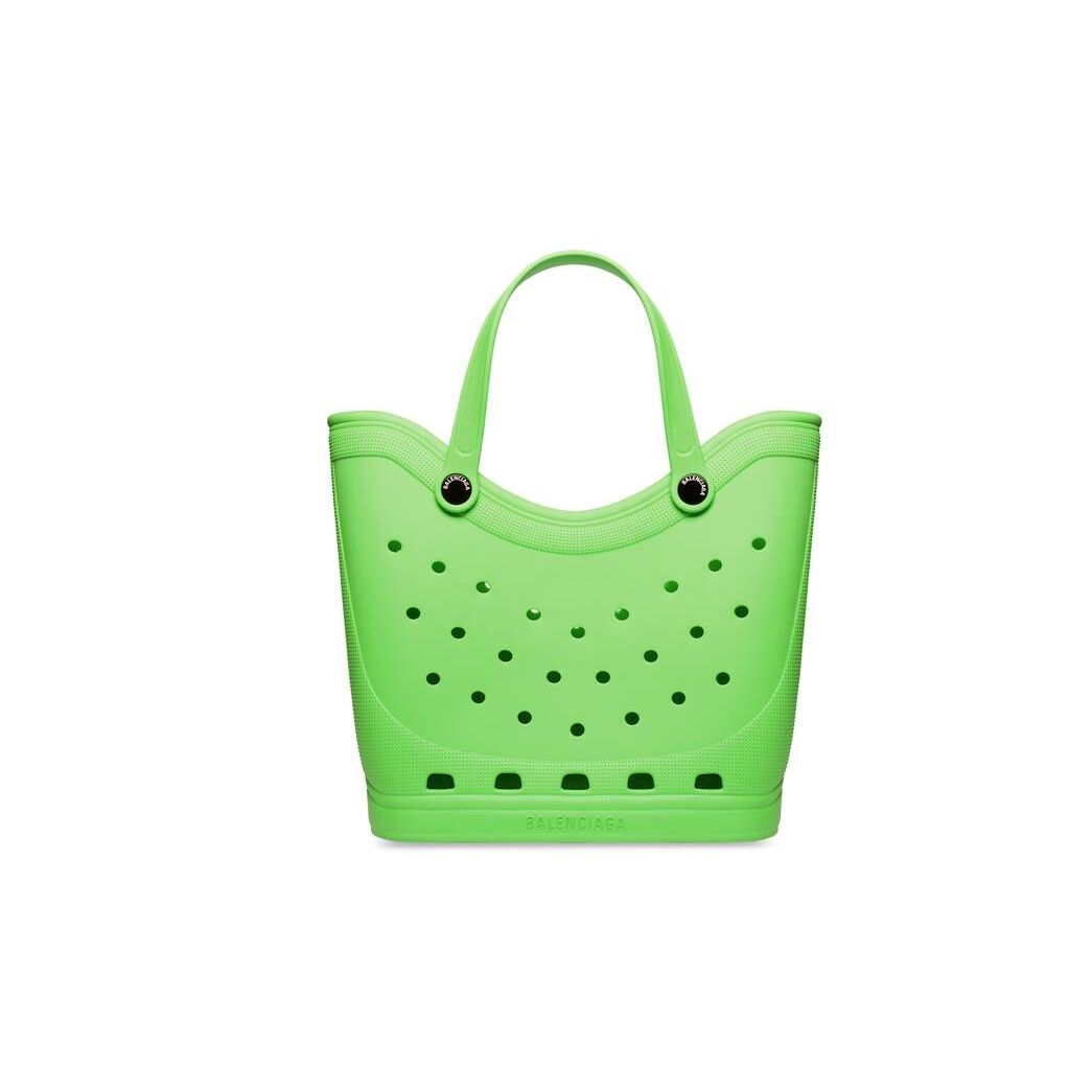 Men\'s Balenciaga Crocs Large Tote Bags Green | 9356VJDGR