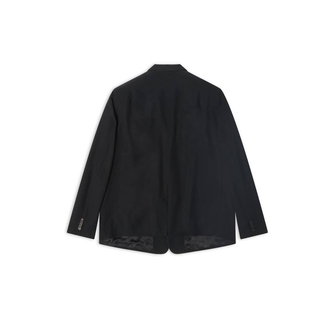 Men's Balenciaga Curved Shoulder Jackets Black | 5290GQCKO