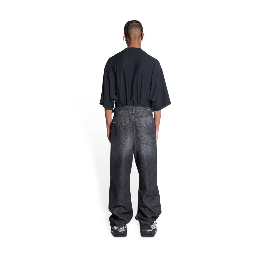 Men's Balenciaga Destroyed Super Large Baggy Pants Black | 5873OTXQY