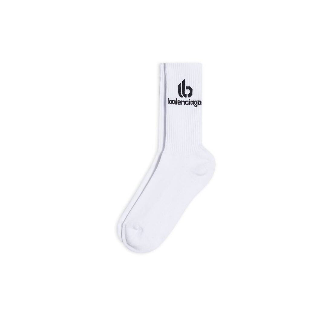 Men's Balenciaga Double B Socks White | 7023XJMYL