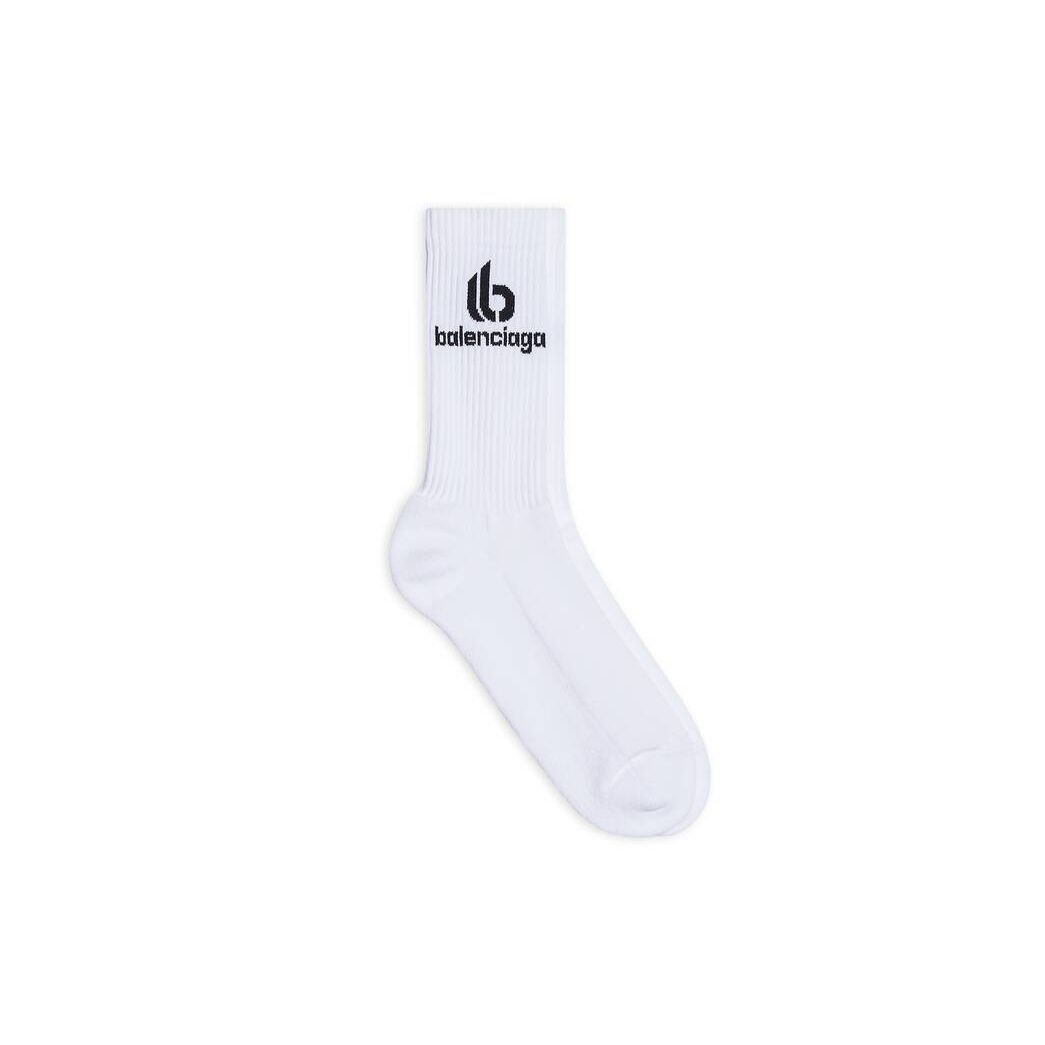 Men\'s Balenciaga Double B Socks White | 7023XJMYL