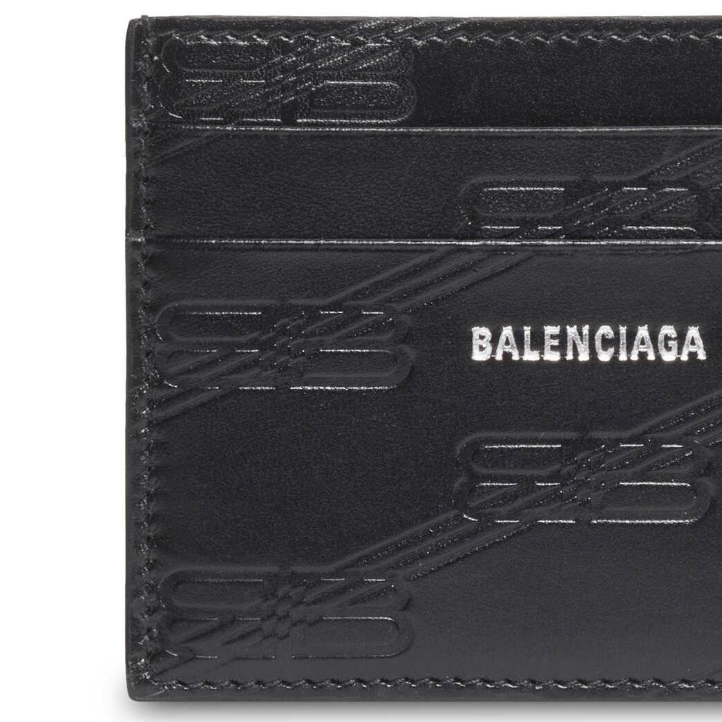 Men's Balenciaga Embossed Monogram Card Case Box Cardholders Black | 5918IGRPZ