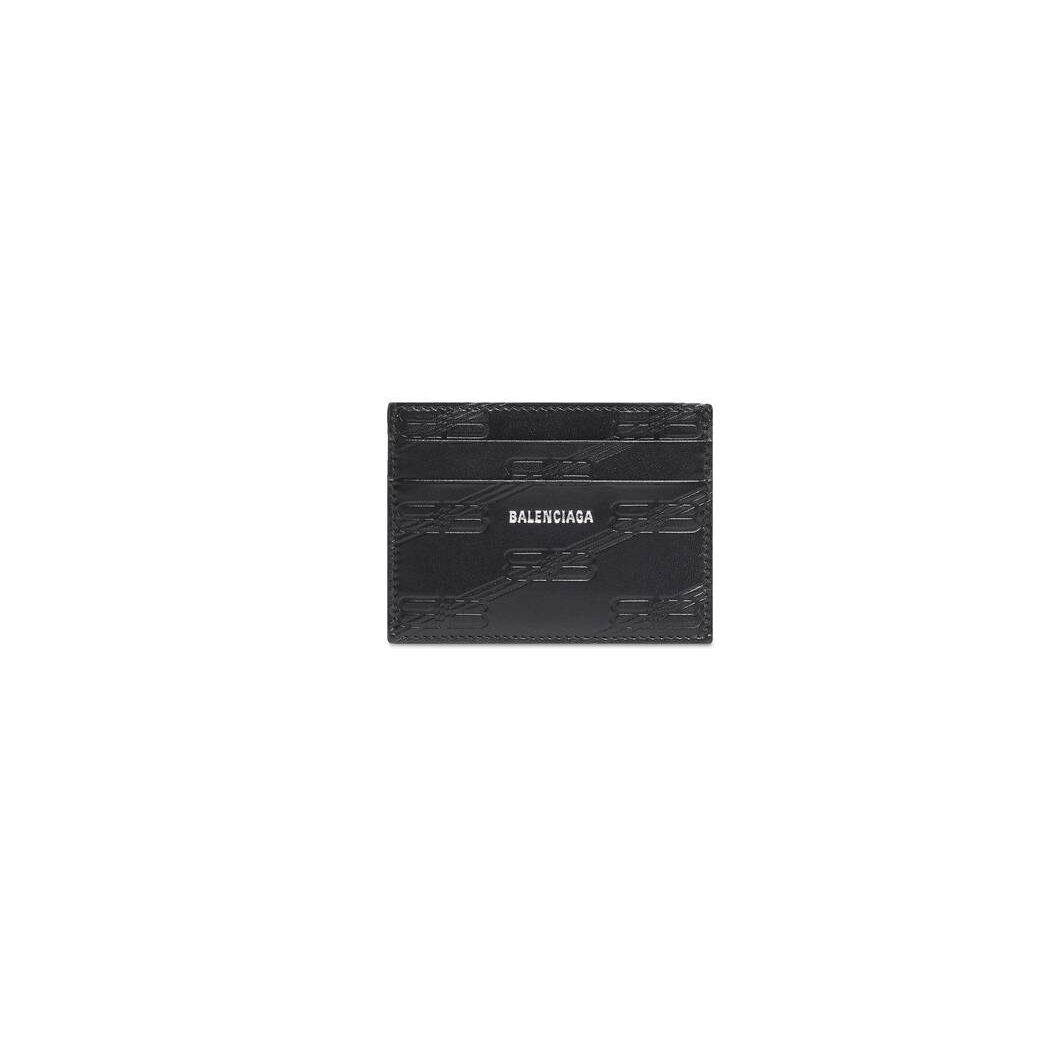 Men\'s Balenciaga Embossed Monogram Card Case Box Cardholders Black | 5918IGRPZ