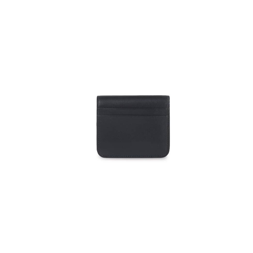 Men's Balenciaga Essential Flap Coin And Card Holder Wallets Black | 2710CYBSU