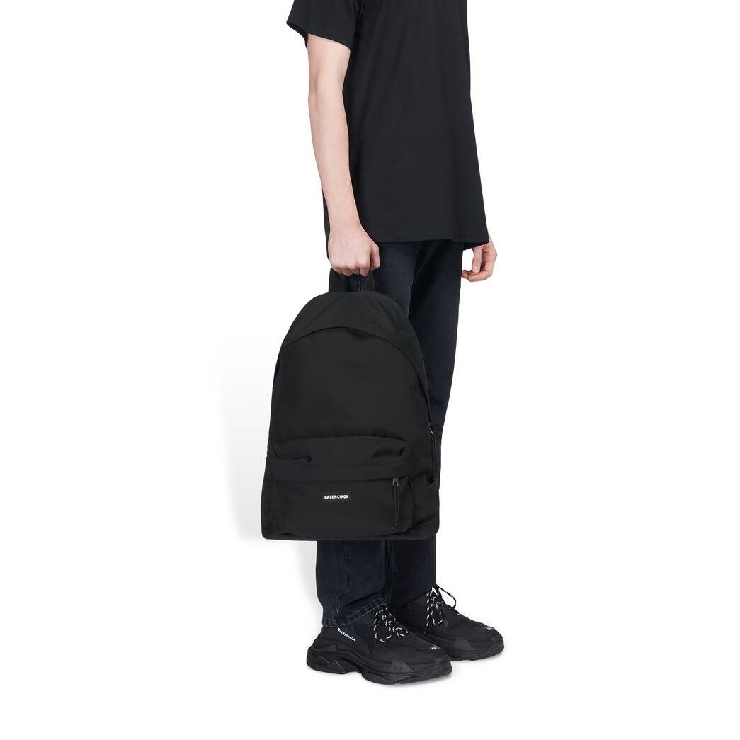 Men\'s Balenciaga Explorer Backpacks Black | 8036XGPHO