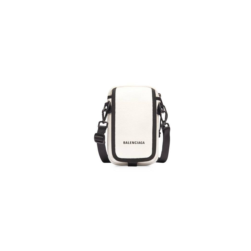 Men's Balenciaga Explorer Pouch Crossbody Bags White | 3145OZJEU