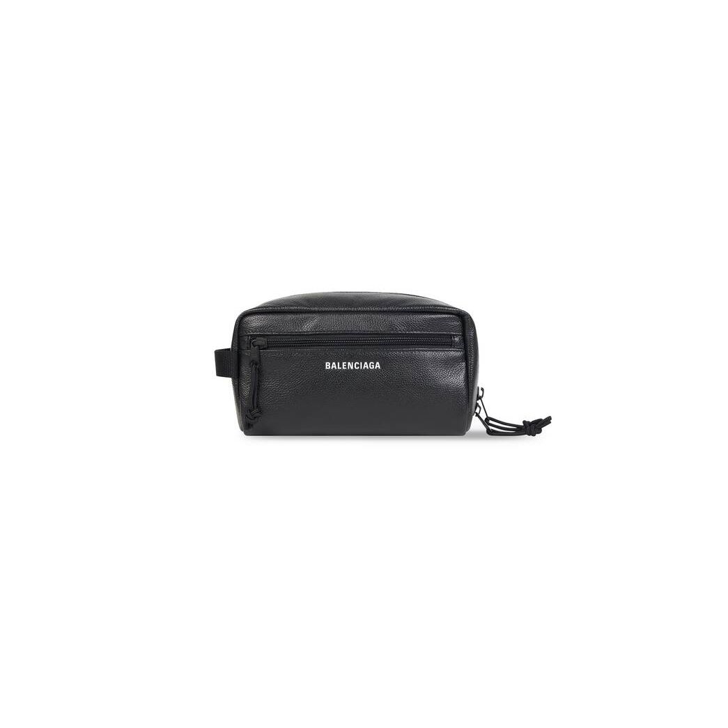 Men\'s Balenciaga Explorer Toiletry Pouch Equipment Black | 2174ATNVG