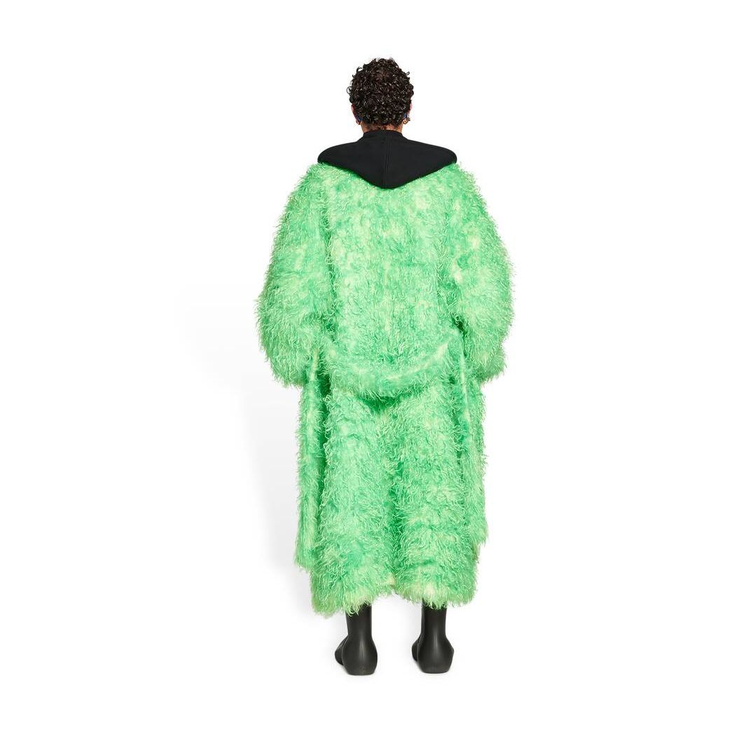 Men's Balenciaga Fake Fur Coat Jackets Green | 1625RINYE