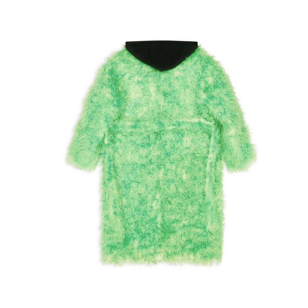 Men's Balenciaga Fake Fur Coat Jackets Green | 1625RINYE