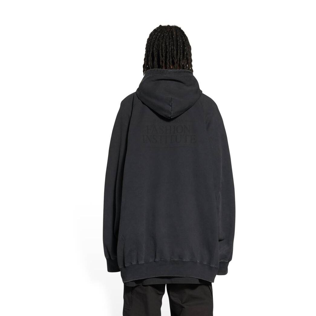 Men's Balenciaga Fashion Institute Oversized Hoodie Black | 0891YAXGD