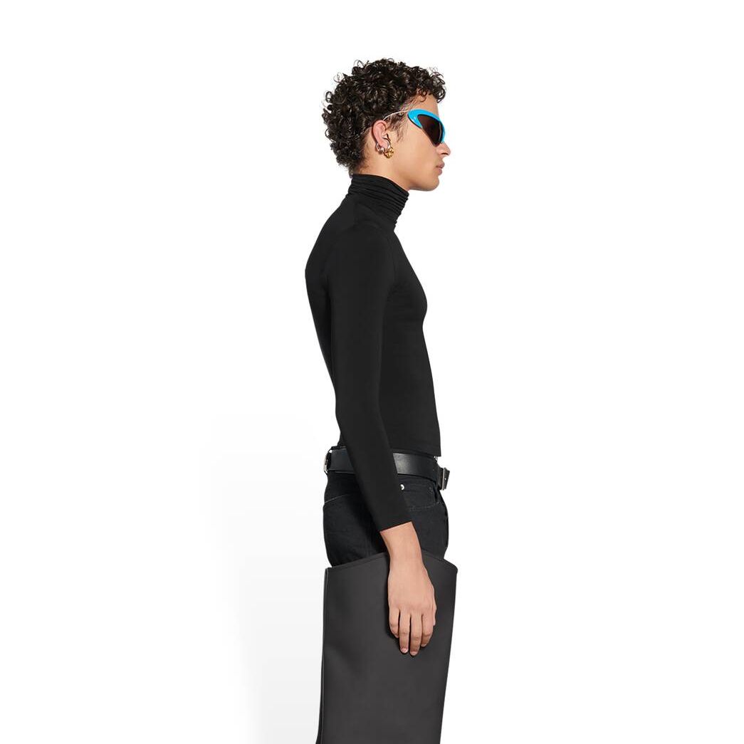 Men's Balenciaga Fitted Turtleneck Knitwear Black | 7350YLSDW