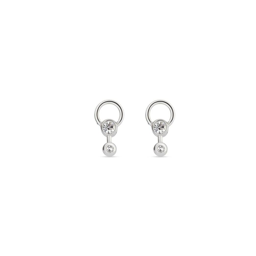 Men's Balenciaga Force Ball Earrings Jewelry Silver | 9678MANKW