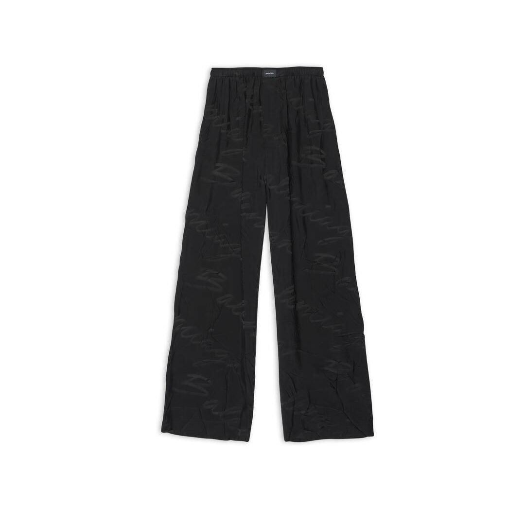 Men's Balenciaga Handwritten Pyjama Pants Black | 7634PUCDN