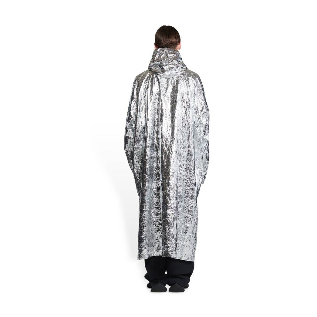 Men's Balenciaga Hooded Rain Coat Jackets Silver | 9743RZCPT