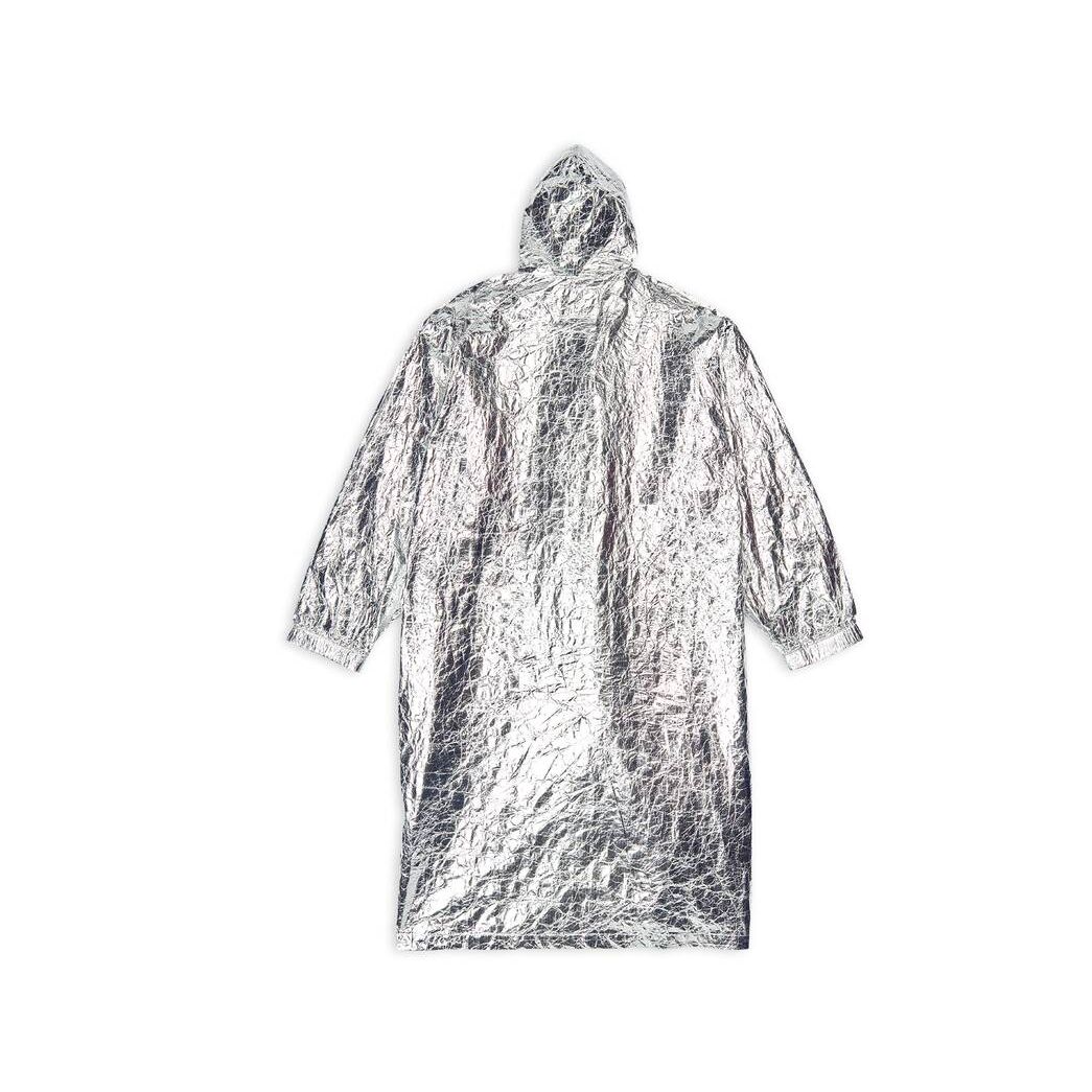 Men's Balenciaga Hooded Rain Coat Jackets Silver | 9743RZCPT