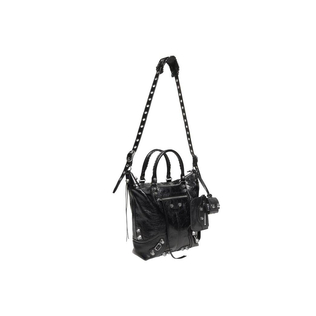 Men's Balenciaga Le Cagole Medium Tote Crossbody Bags Black | 3921XWZOD