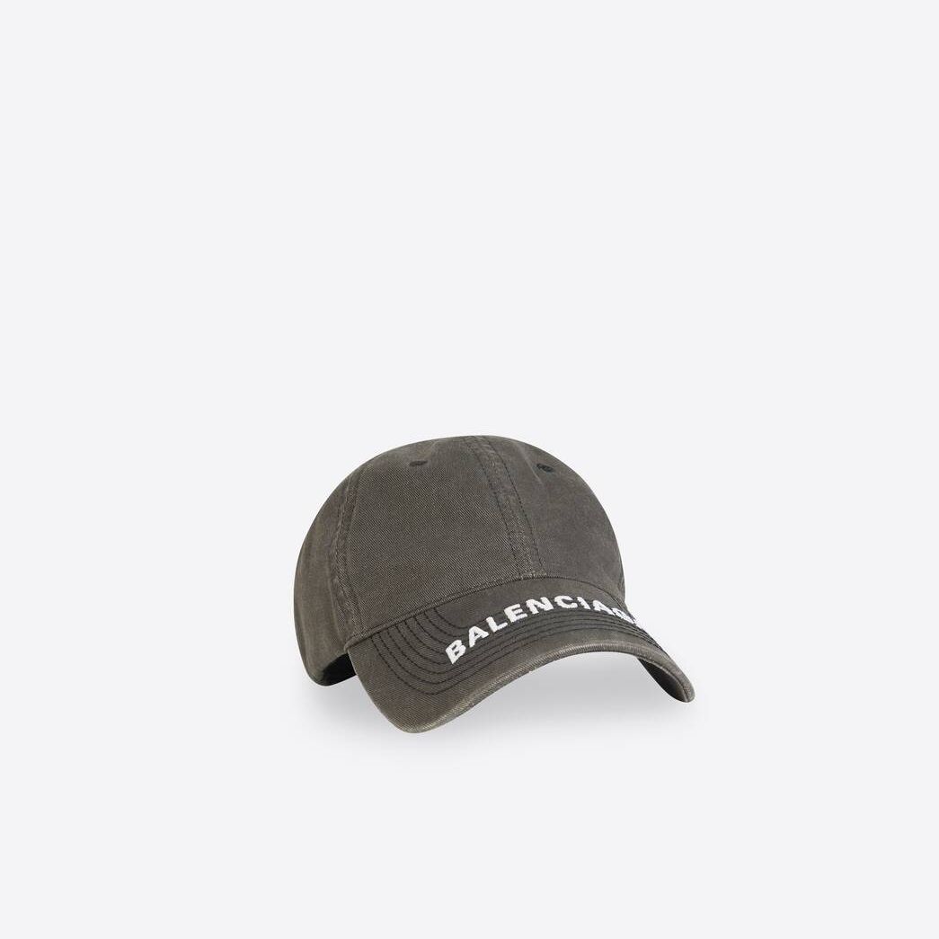 Men's Balenciaga Logo Caps Black | 5147TEMPG