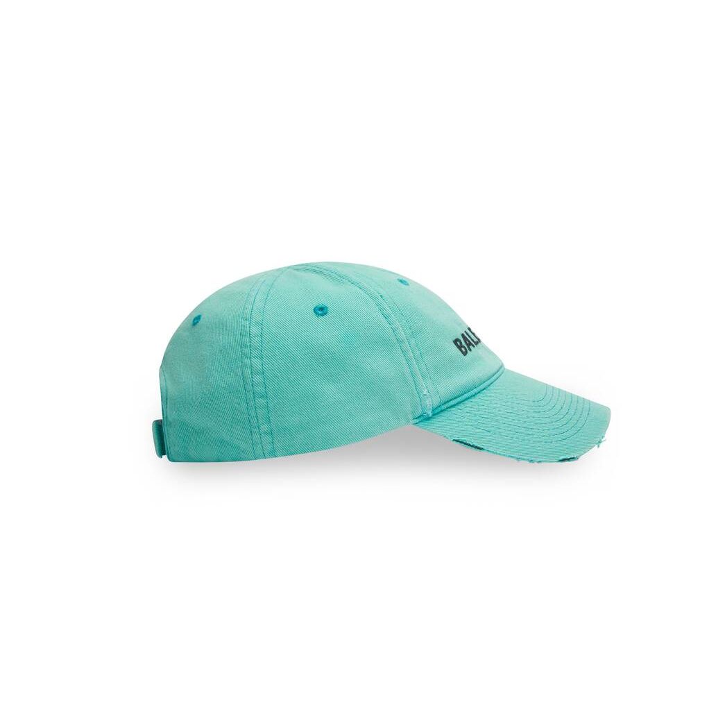 Men's Balenciaga Logo Front Caps Green | 8907HPMFI