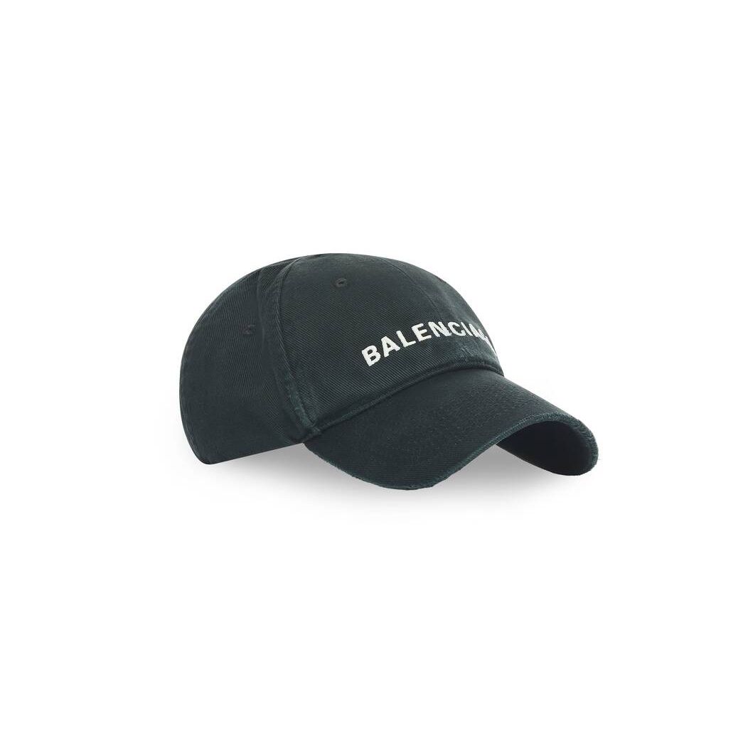 Men's Balenciaga Logo Front Glow The Caps Black | 9356PELWQ