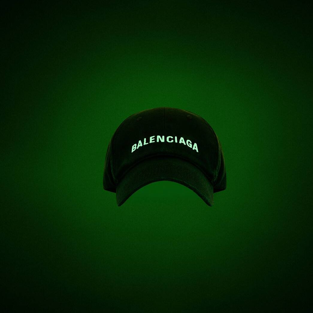 Men's Balenciaga Logo Front Glow The Caps Black | 9356PELWQ