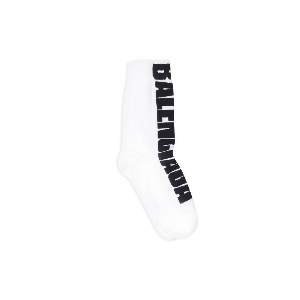 Men\'s Balenciaga Logo Socks White | 3165AHMPZ