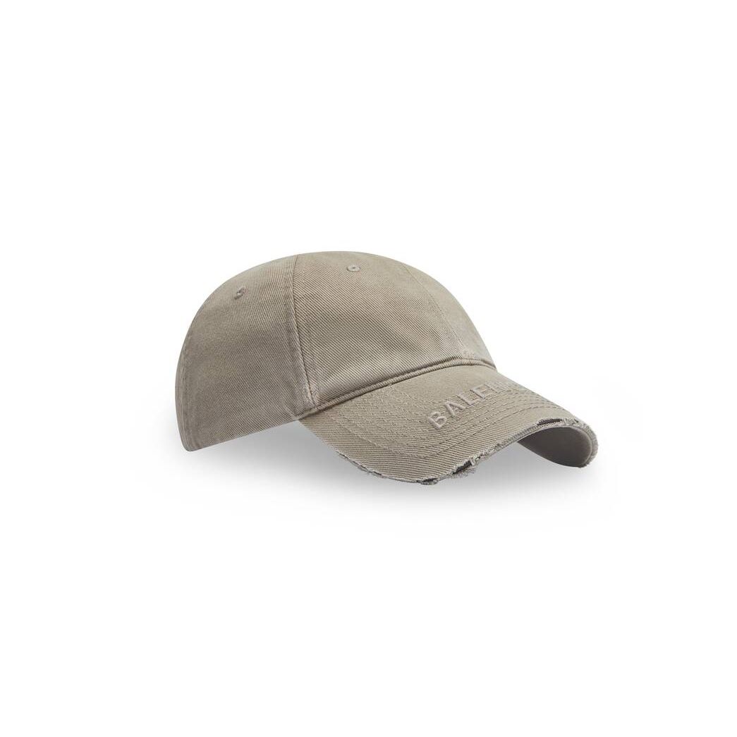 Men's Balenciaga Logo Visor Caps Beige | 2580PAESN