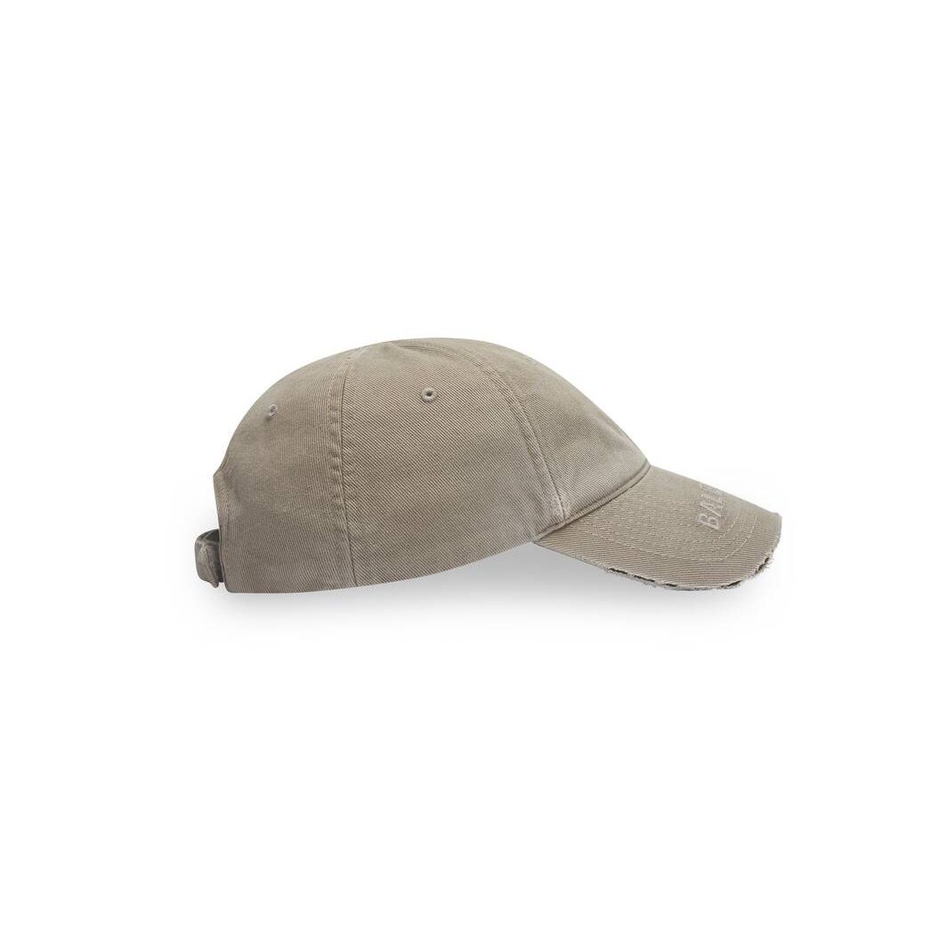 Men's Balenciaga Logo Visor Caps Beige | 2580PAESN