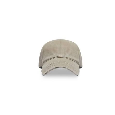 Men's Balenciaga Logo Visor Caps Beige | 2580PAESN