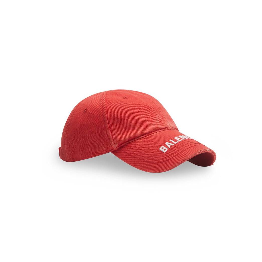 Men's Balenciaga Logo Visor Caps Red | 4298BGKIP