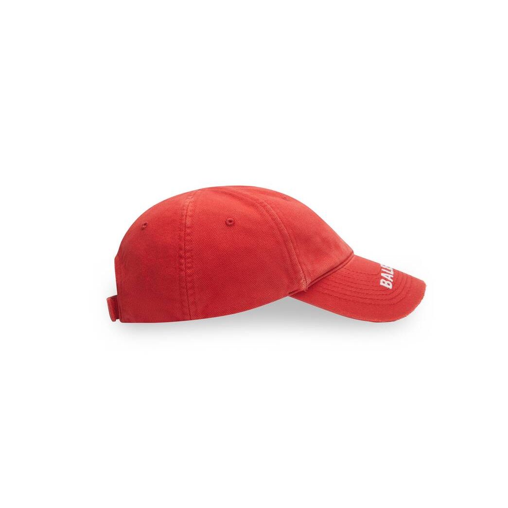 Men's Balenciaga Logo Visor Caps Red | 4298BGKIP