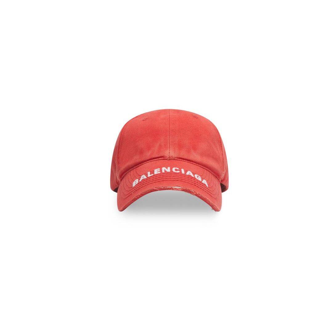 Men\'s Balenciaga Logo Visor Caps Red | 4298BGKIP