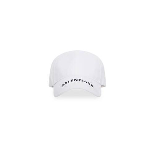 Men's Balenciaga Logo Visor Caps White | 6981CUDET