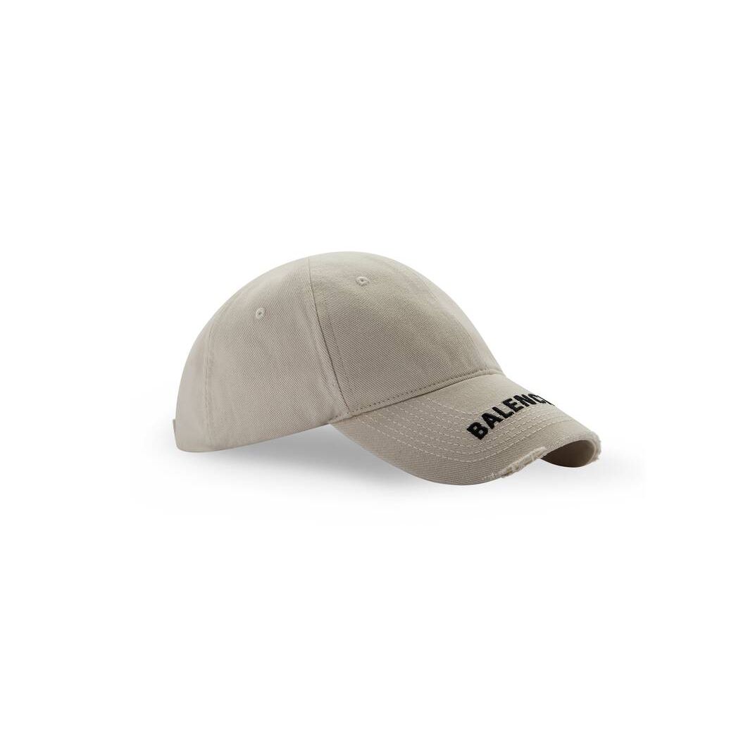 Men's Balenciaga Logo Visor Caps White | 7356YJICX