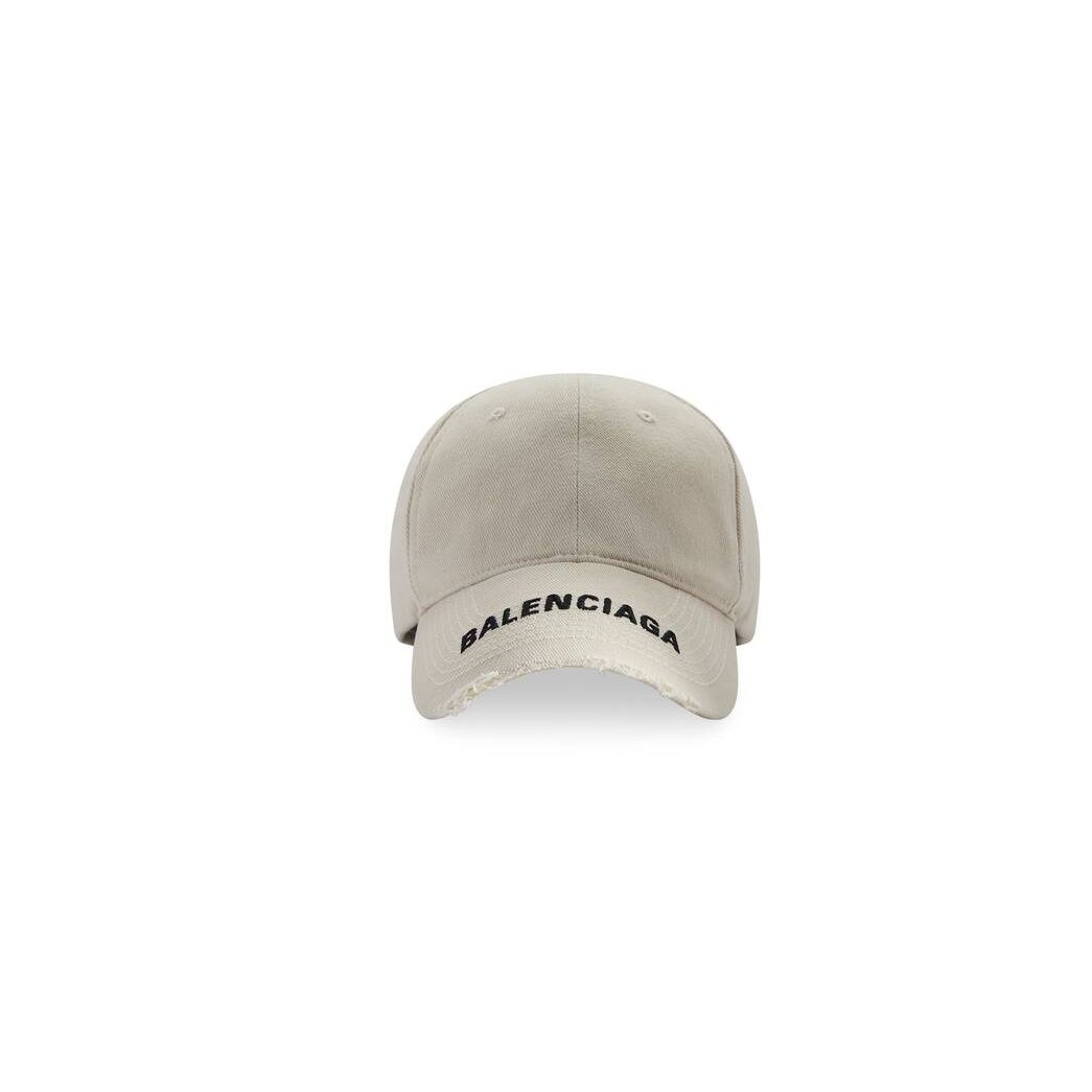 Men\'s Balenciaga Logo Visor Caps White | 7356YJICX