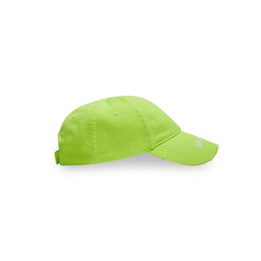 Men's Balenciaga Logo Visor Caps Yellow | 8061BKJIP