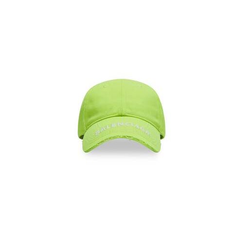 Men's Balenciaga Logo Visor Caps Yellow | 8061BKJIP