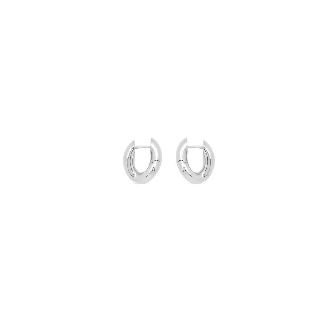 Men's Balenciaga Loop Xxs Earrings Jewelry Silver | 3986JTVRG