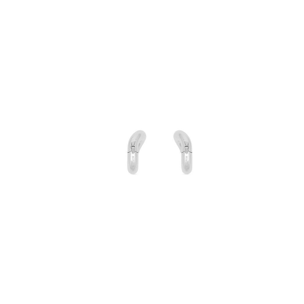 Men's Balenciaga Loop Xxs Earrings Jewelry Silver | 3986JTVRG