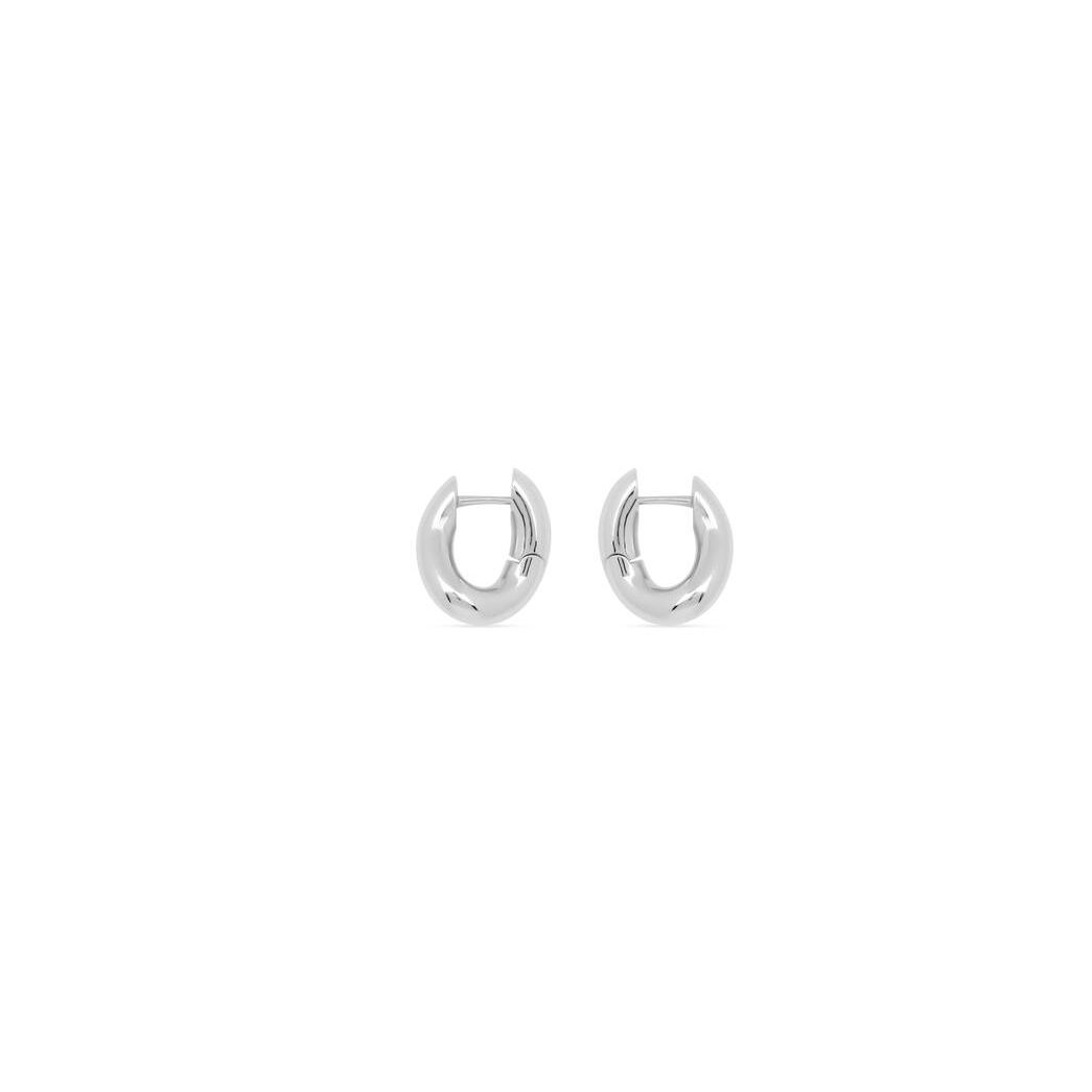 Men\'s Balenciaga Loop Xxs Earrings Jewelry Silver | 3986JTVRG