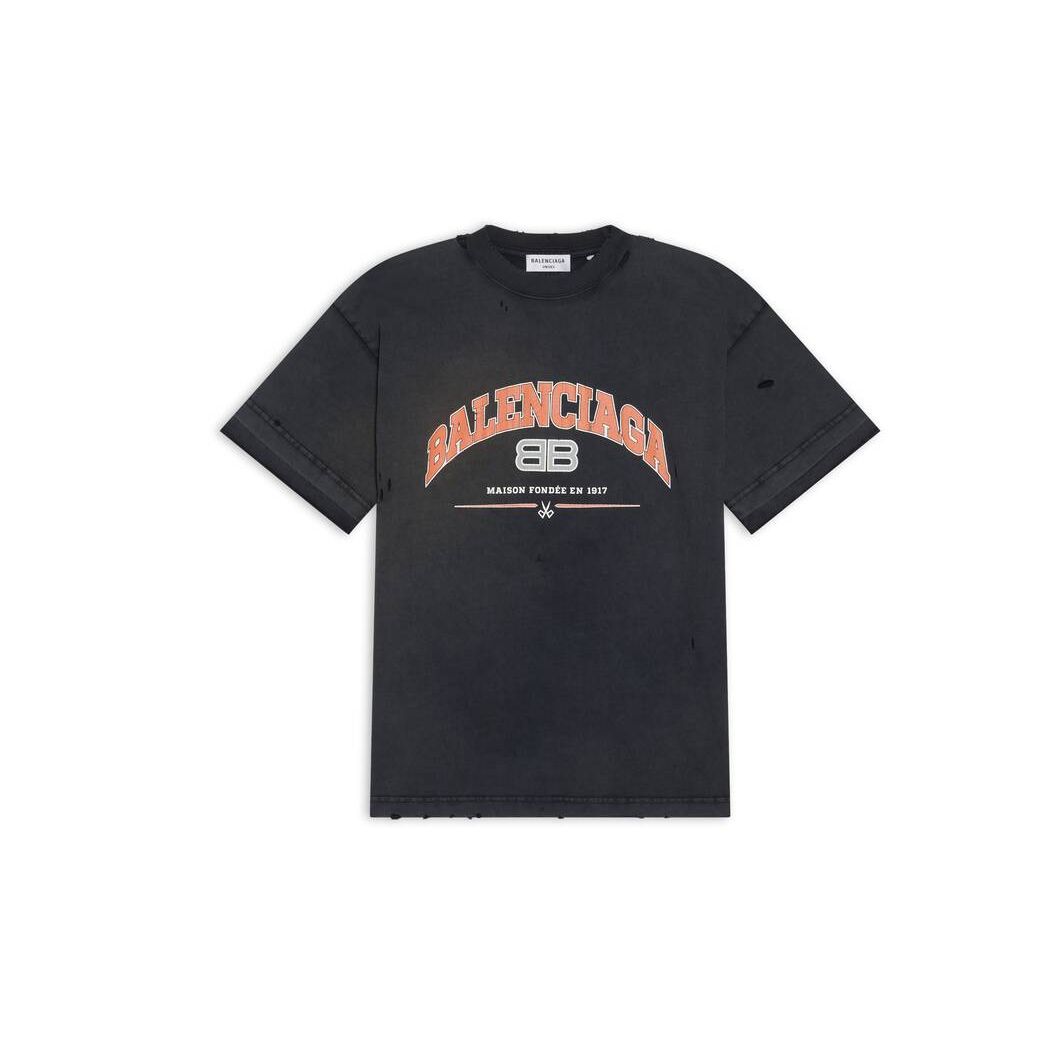 Men's Balenciaga Maison Balenciaga Medium Fit T Shirts Black | 6895AKLEW